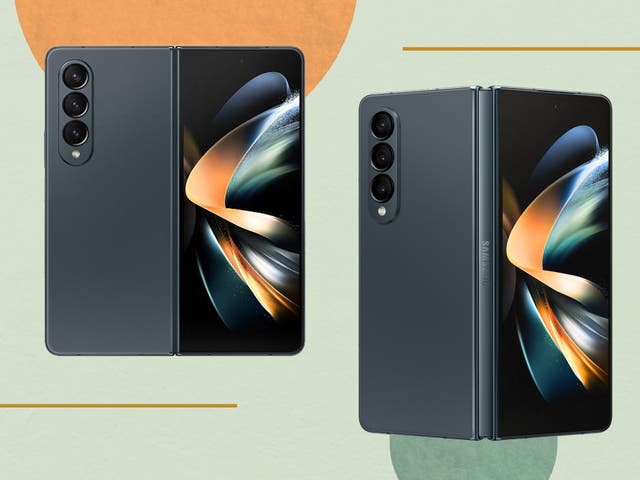 <p>The folding phone is available in grey-green, phantom black and beige </p>